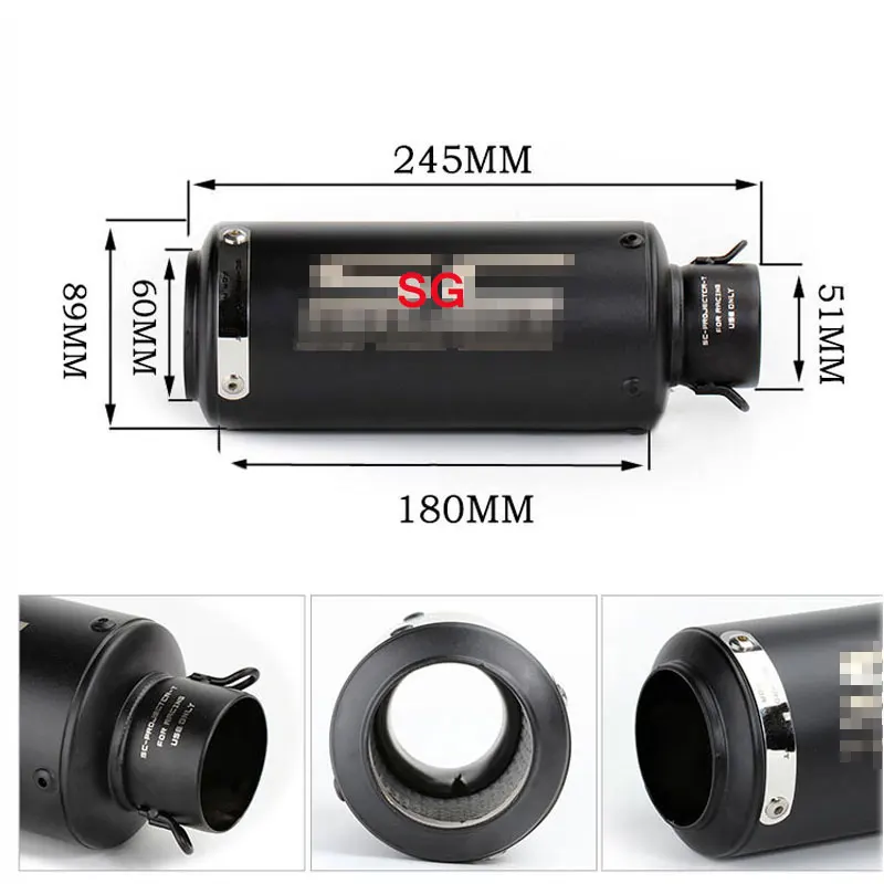 Универсальный 51 мм/60 мм мотоциклетные выхлопные Akrapovic SC/SG Escapamento Escape Moto глушитель для мотокросса труба для cb650f crf 230 xmax300