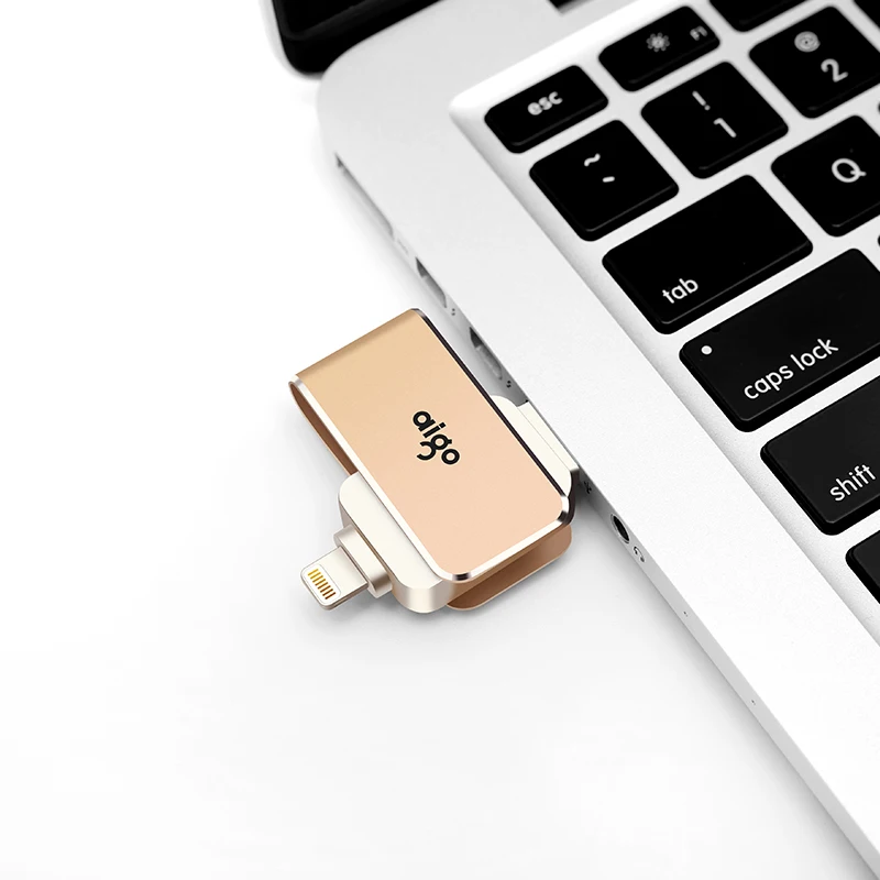 Aigo 128G 360 ° вращающийся высокоскоростной металлический usb 3 0 для iphone ipad двойной