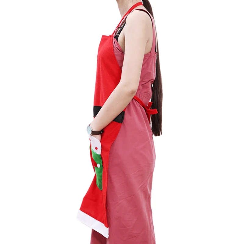 Christmas Kitchen Apron Cute Snowman Pattern Apron For Household Cooking Accessory Christmas Party Cosplay Clothes Props