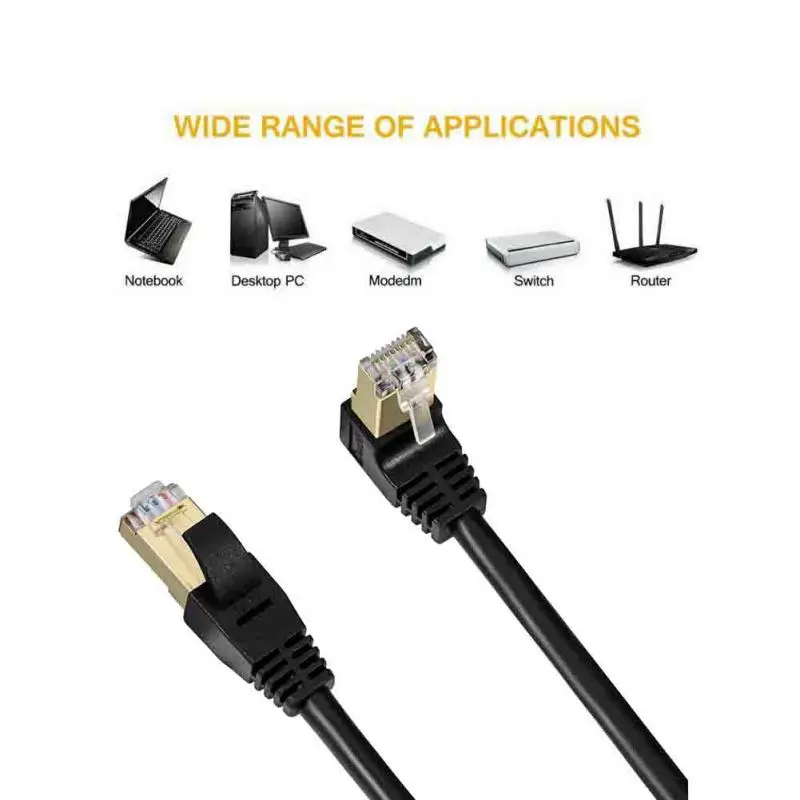 

0.3 Meter Cat 7 Ethernet Patch Cable Right Angle Down RJ45 High Speed Network Cord