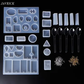 

1 Set Silicone Mold With Clasp Spoon Combination Molds DIY Jewelry Making Tools Epoxy Resin Mirror Cake Decoration Pendant
