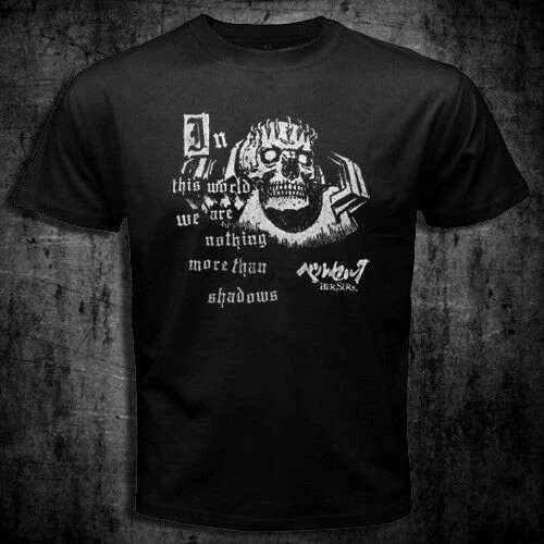 New Berserk Guts Japan Anime Manga Skull Knight Black T-shirt Tee |