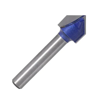 

1/4'' Steel CNC 90Deg Engraver Woodwork Cutter 3D Router V Groove Drill Bits Groove Drill Bit Double-edged Cutting Design,excell