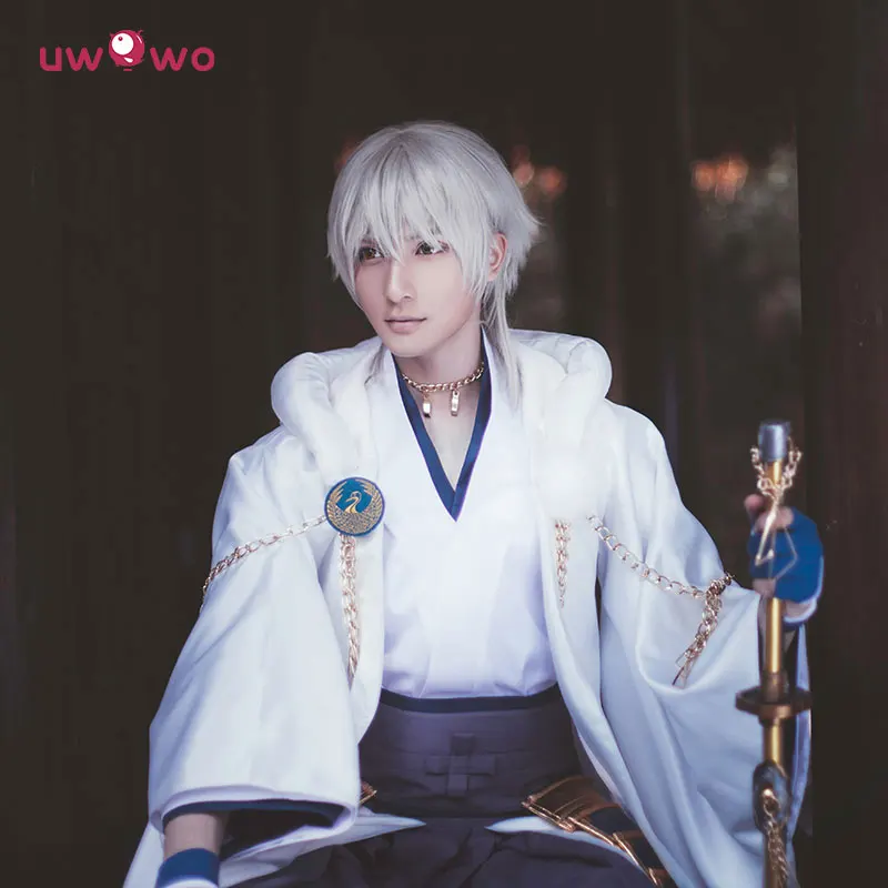 UWOWO Tsurumaru Kuninaga Косплей Touken Ranbu онлайн Белый мужской костюм