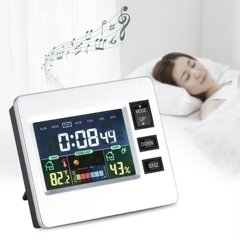 

Voice Activated Alarm Clock Weather Forecast Temperature Humidity Display Digital Clock