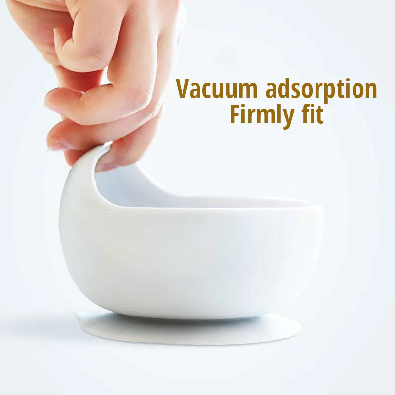 22colors 1set Silicone Baby Feeding Bowl Set Baby Learning Dishes Suction Bowl Set Wood Spoon Non-Slip