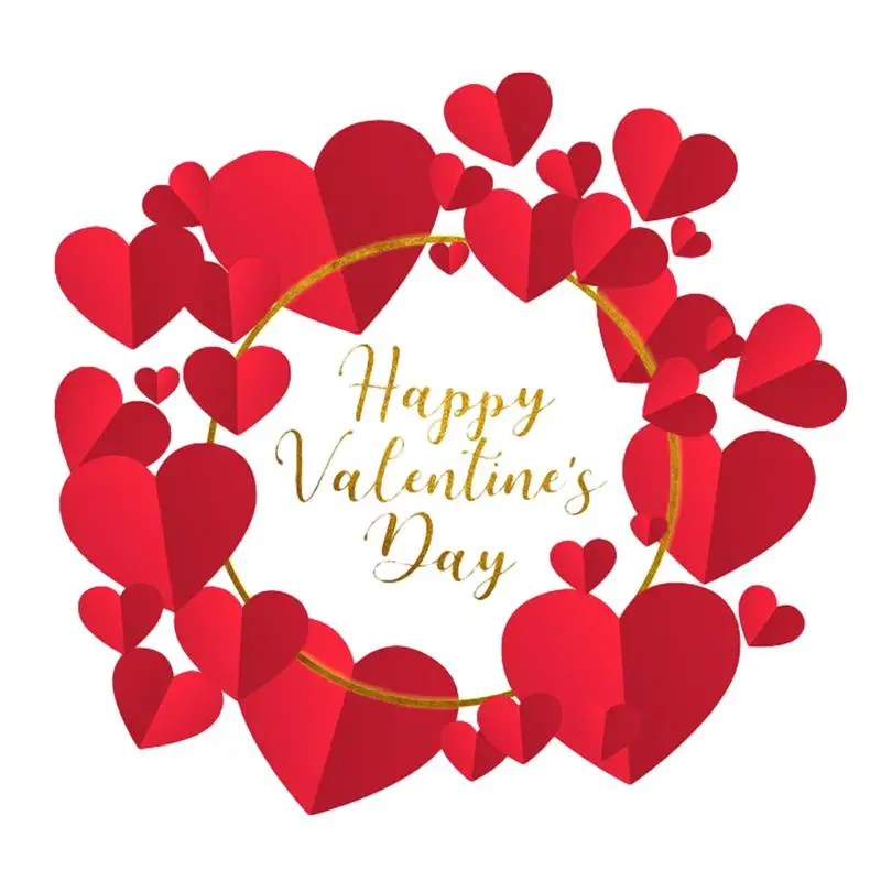 

Valentines Day Wall Sticker Beautiful Loving Heart Romantic Removable Wall Sticker Window Paster For Bedroom Livingroom