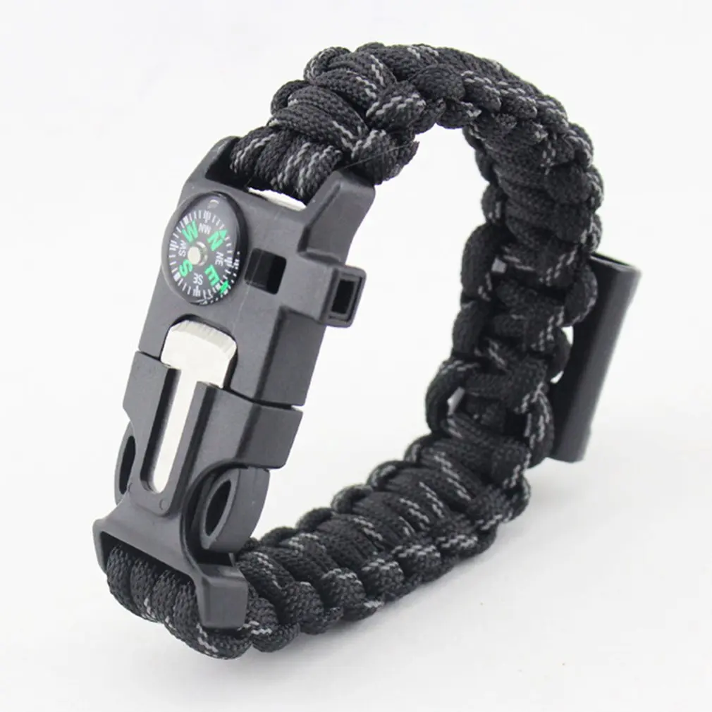 

Umbrella Men Outdoor LED Light Survival Umbrella Rope SOS Bracelet Emergency Rescue Bracelet Compass Sport Whistle Bracelets