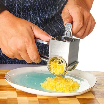 

TTLIFE Rotary Cheese Grater Shredder Stainless Steel Cutter Grinder with 3 Drum Blade Cheese Tools Kitchen Gadgets