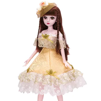 

Bjd 1/3 Clothes Suit 60cm Doll Dress with Hat Doll Accessories Skirt Wedding Dress Dress Up Victoria Princess Doll Toys for Girl