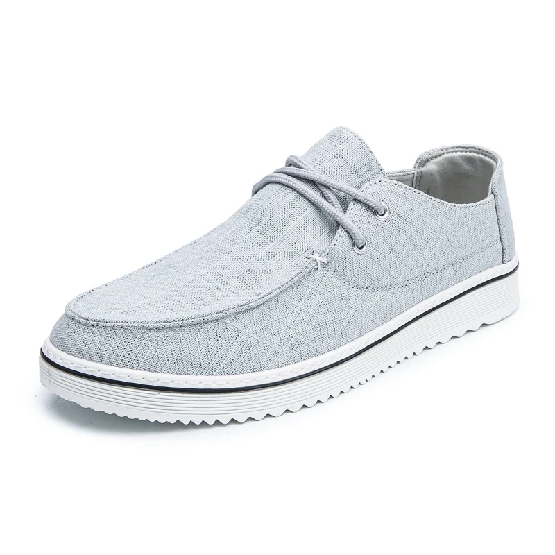 Heidsy/Новая мужская обувь мужская повседневная обувь высокого качества на плоской подошве размера плюс 38-47 дышащая удобная парусиновая обувь из пеньки для мужчин - Цвет: 965 Gray