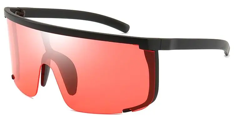 C2 Black Red Квадратные Солнцезащитные очки большого размера, цельные желтые линзы, ретро очки для женщин и мужчин, солнцезащитные очки UV400, фирменный дизайн - Цвет линз: C2 Black Red