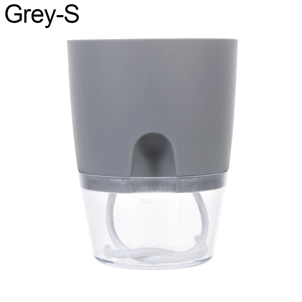 2-Layer Lazy Self-watering Flowerpot Sprinkling Fower Pot Automatic Water Container with Cotton Rope Home Garden Decor 