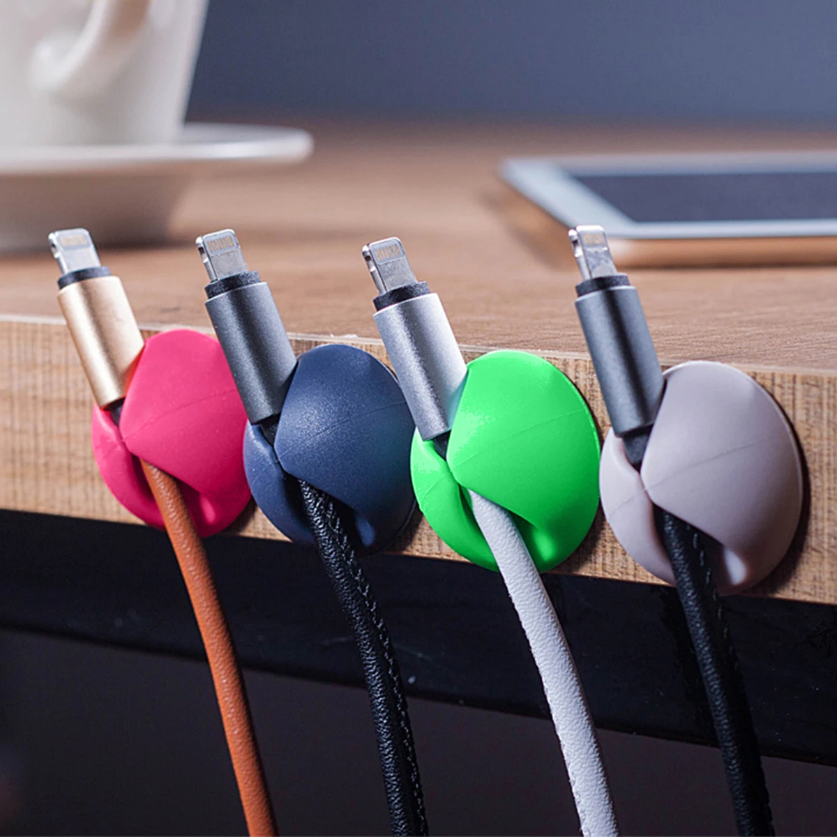 Круглая Зажимная намотка для кабеля Держатель провода наушников Органайзер