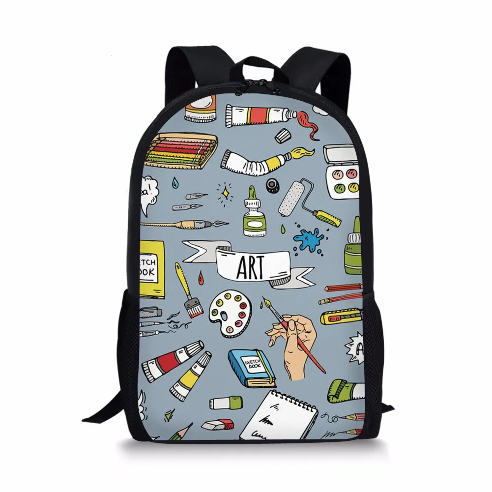 

Hot Sales College Style Backpack 3D Thermal Transfer Flower School Bag Art Book Pattern Backpack