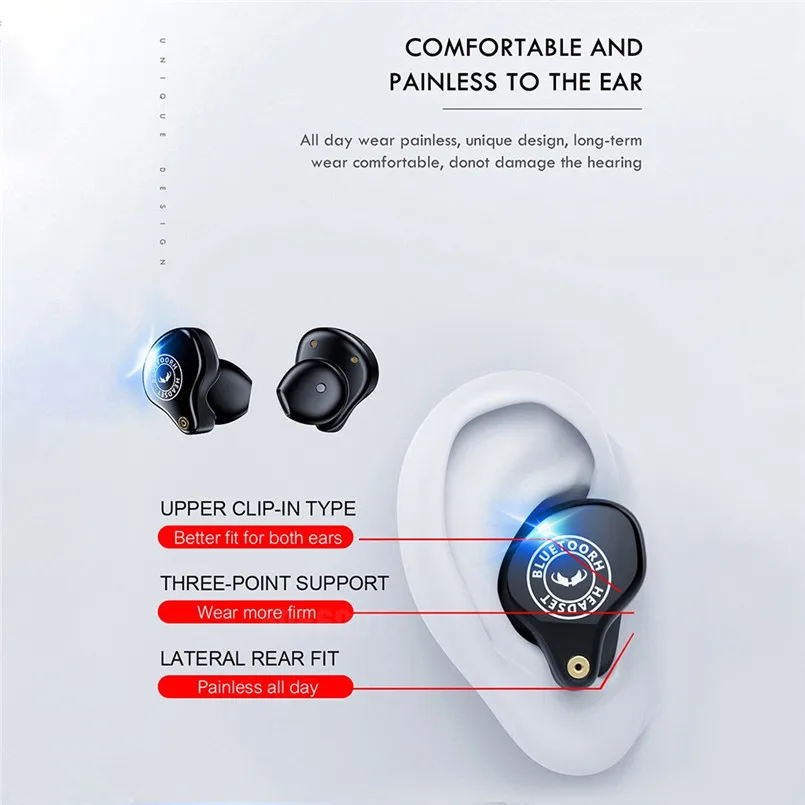 Водонепроницаемый беспроводной Bluetooth наушники BT5.0 беспроводной зарядный чехол Близнецы стерео наушники Fone De Ouvido 50DEC10