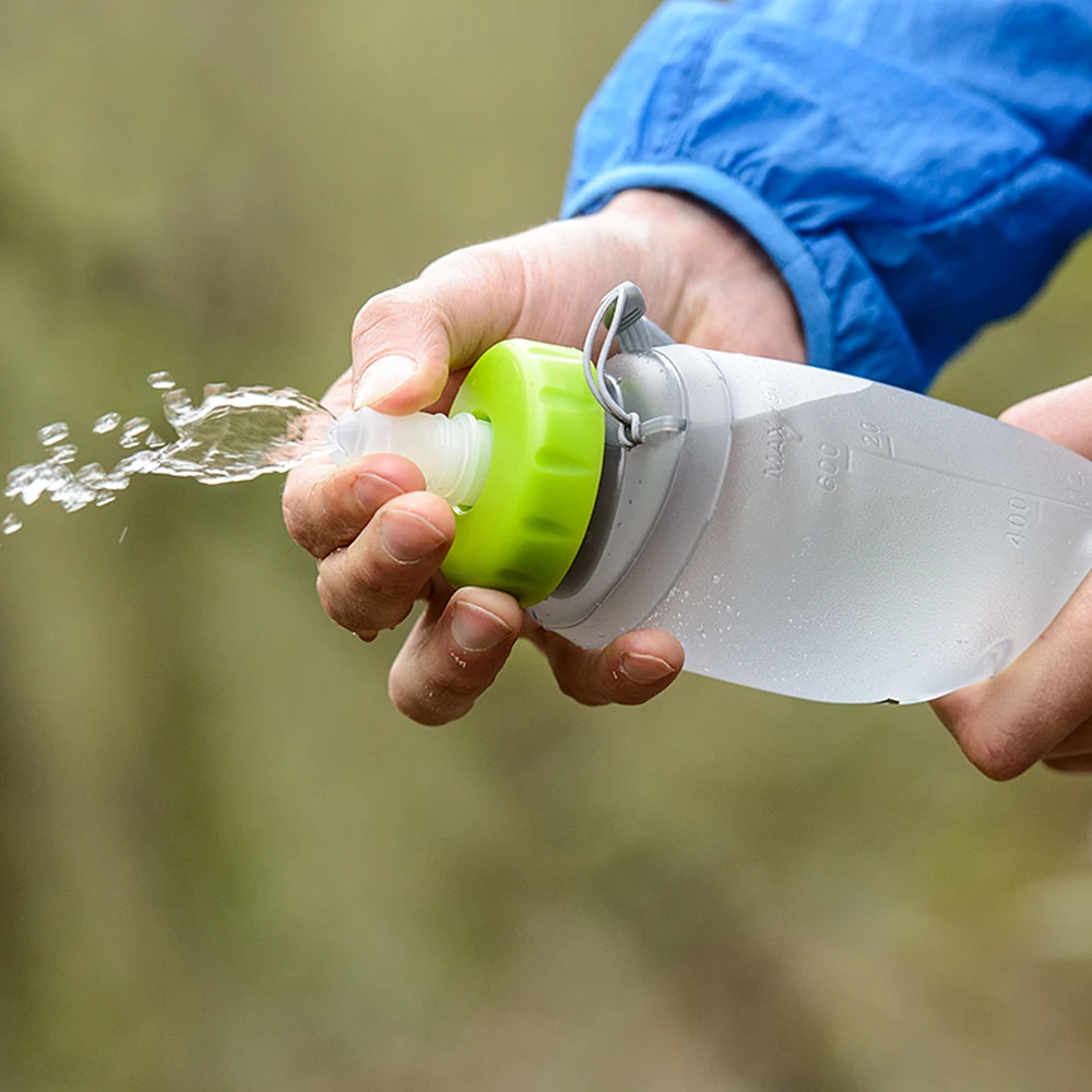 750ML / 500ML Collapsible Sports Bottle Wide Mouth Water Bag Water Bottle Anti-bacterial Hydration Soft Bottle