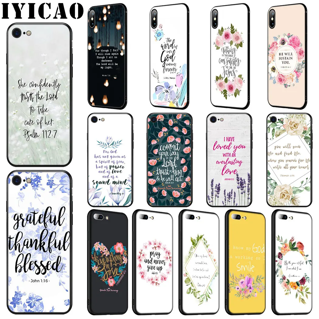 Мягкий силиконовый чехол IYICAO Bible verse Jesus для iPhone 11 Pro Max XR X XS 6 6S 7 8 Plus 5 5S SE |