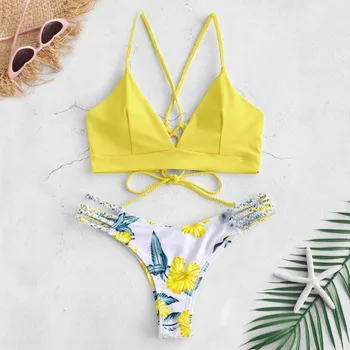 

10 Colors Ladies Popular Bathing Suits Fashionable Floral Print Womens Intimates Multi Style Women's Bathing Suit Bra Set Hot