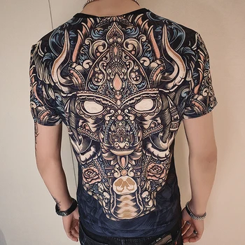 

Fashion Print T Shirt Club Party Cloth Homme Hombre Camiseta Hombre Manga Corta Top Short Tee Vetement Homme Baroque 2020
