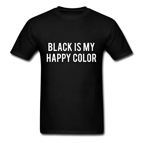 Модная мужская футболка черного цвета с надписью My Happy color летняя футболки