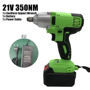 

21V 350NM Cordless Electric Impact Wrench Driver Power Tool W/ Battery & Charger Strong Power And Low Noise