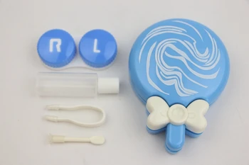 

DRDAR Fashion cute Contact lens case Lollipop shape Bow With mirror Lens storage box easy to carry