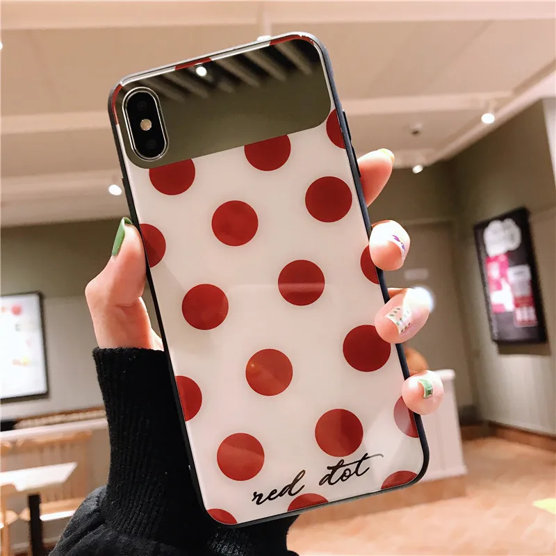 Роскошный зеркальный чехол для макияжа для iPhone X XR XS MAX 7 8 Plus TPU+ PC задняя крышка стеклянный чехол для телефона для iPhone 6 6S Plus 7 8 чехол - Цвет: B