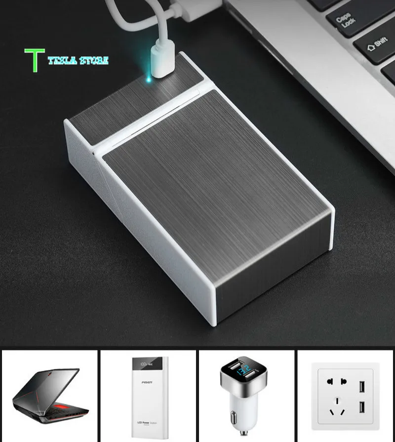 Портсигар прикуриватель зарядка креативный ветер и влагостойкий USB электронный прикуриватель гаджеты для мужчин