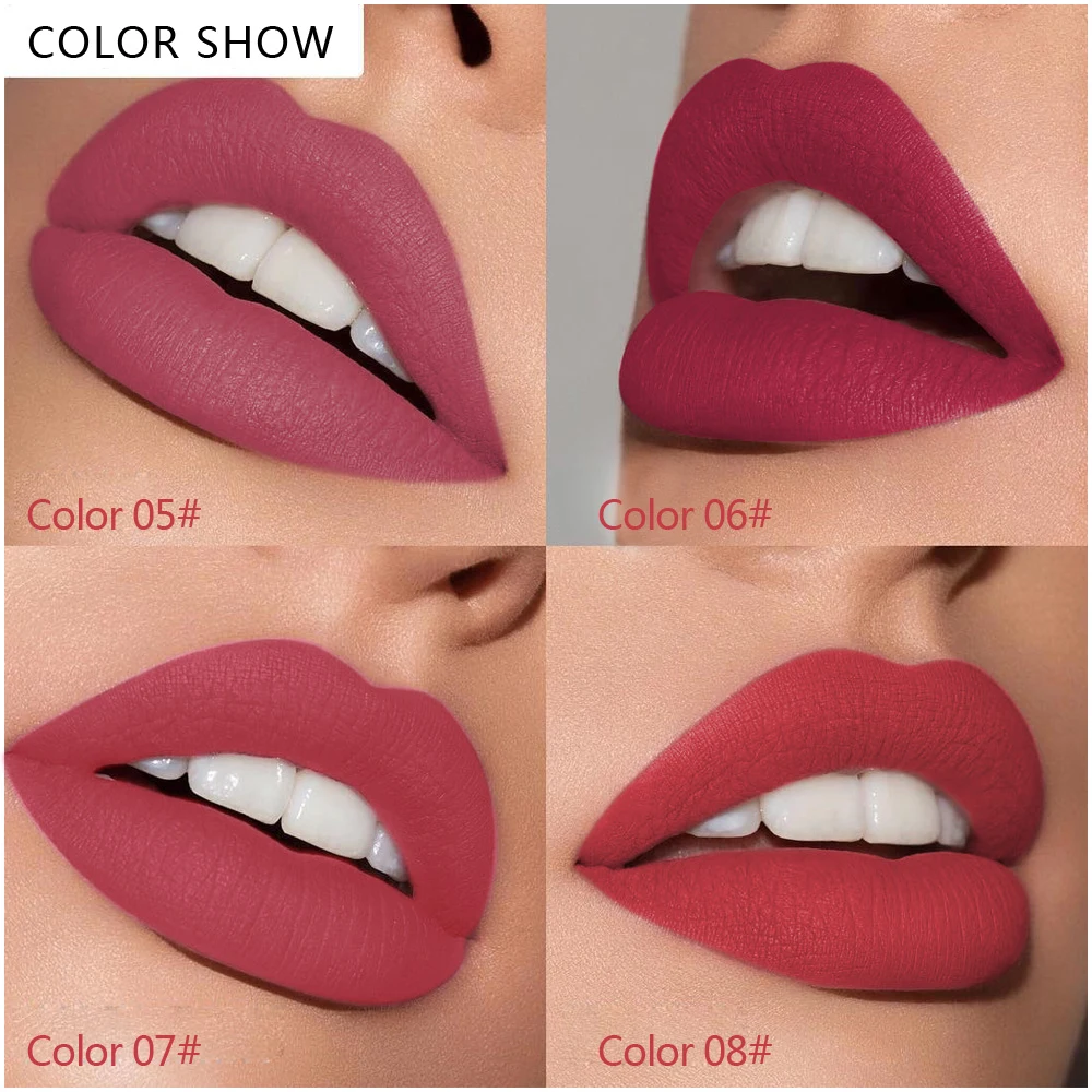 

18 Colors Sexy Matte Velvet Lip Gloss Waterproof Non-stick cup Lipstick 24-hour Lasting Moisturizing Lip Glaze Cosmetics TSLM1