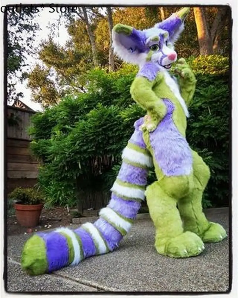 Длинный талисман Хаски из меха животного костюм Fursuit высокая имитация косплей