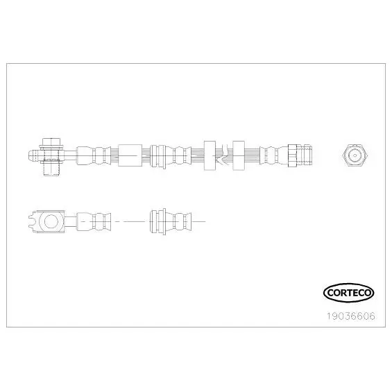 Шланг тормозной передний \ Audi A1 2.5 10 CORTECO 19036606