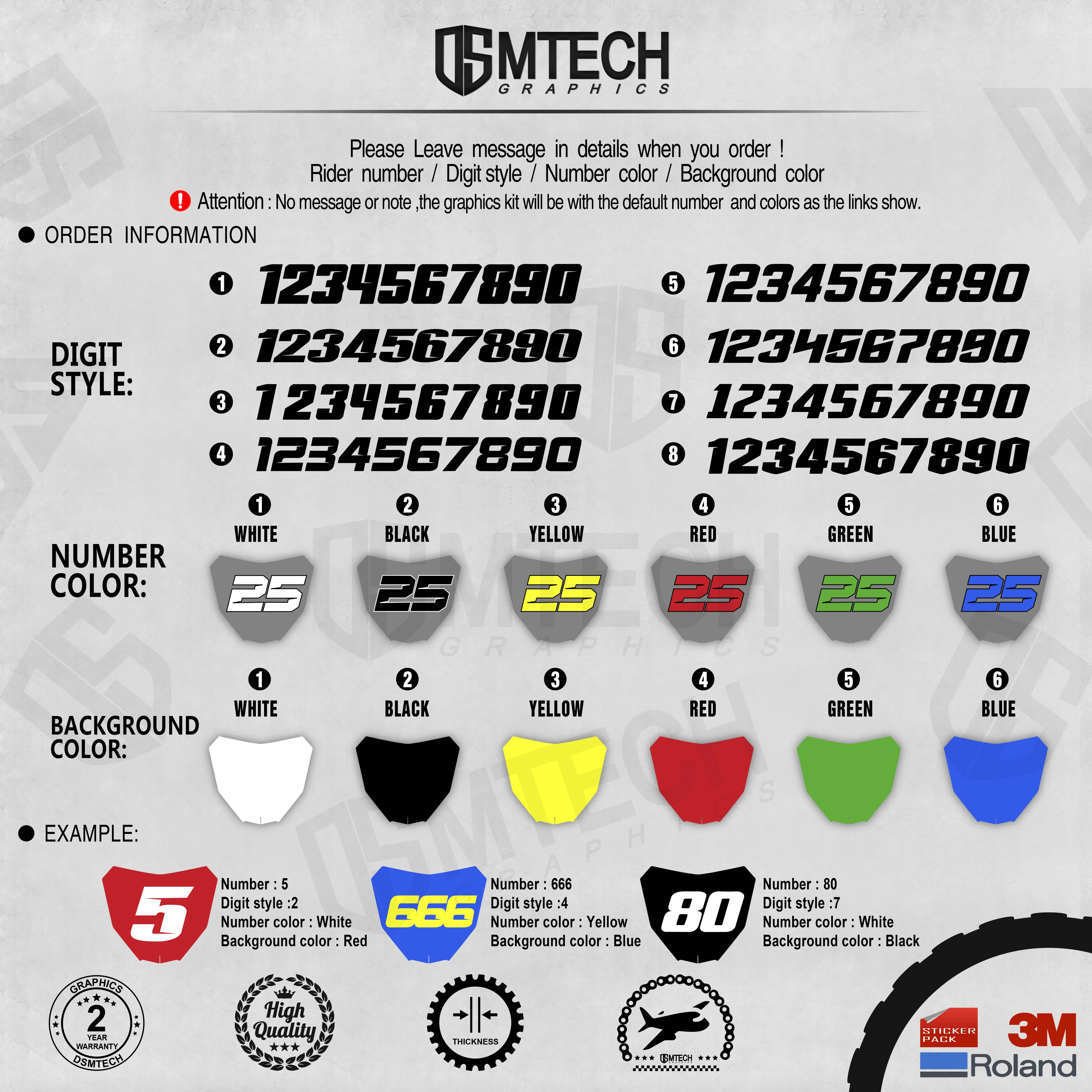 DSMTECH    ׷  Decals 3M   ƼĿ 2002-2003 2004 CRF450R 003