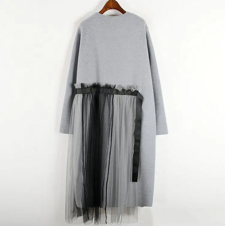 XITAO модное женское платье с сеткой размера плюс дамские платья свободного покроя элегантная женская одежда осень зима тренд XJ2918