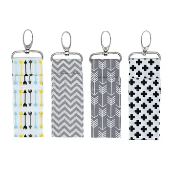 

Cotton Chapstick Keychain Holder Cross Arrow Wave Lipstick Pouch Bag Key Ring X5XA