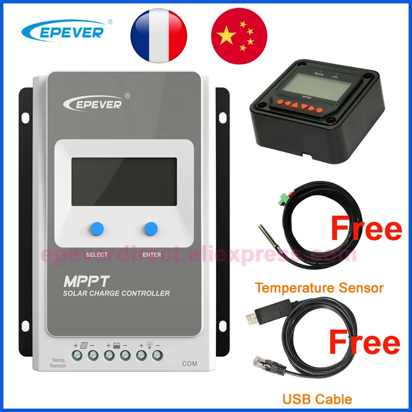 EPEVER Tracer MPPT 40A 30A 20A 10A Solar Charger Controller LCD 12V24V Auto High Efficiency Regulador Solar 4210AN 3210AN 2210AN