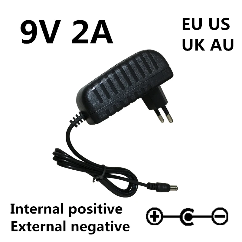 AC 100-240V DC 9 V 0.5A 1A 2A электрогитара Stompbox адаптер питания зарядное устройство 9 V Вольт для гитарных частей педаль эффектов доска