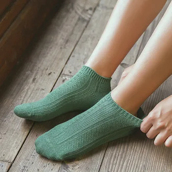 

Womens Short Socks Comb Cotton Solid Colors Double Needles Knitting Daily Casual High Quality Spring Autumn Socks