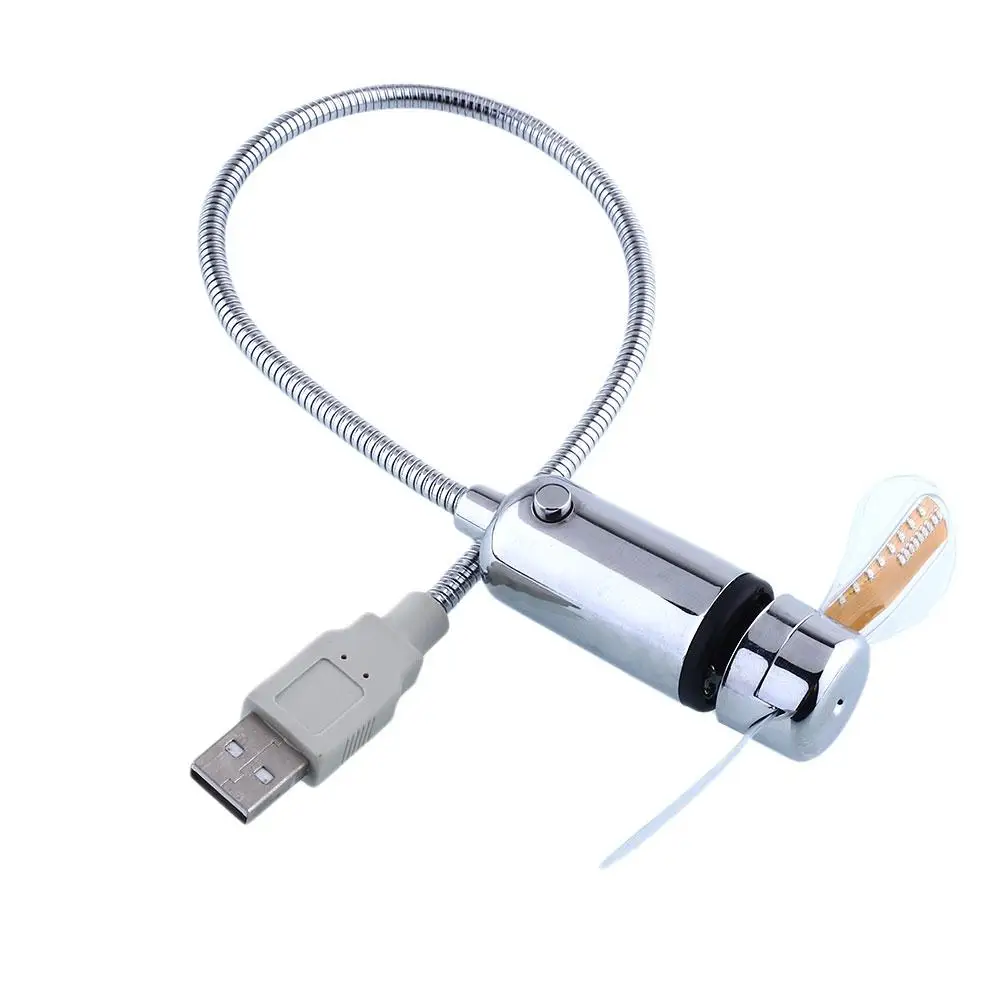 USB вентилятор мини вентиляторы для гаджета ПК светодиодный гусиная шея часы
