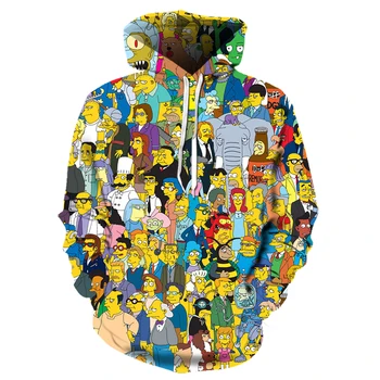 

Drop ship 3D printed Simpsons hoodies children funny hoodies new pattern men's women's hoody casual children's Holiday gifts