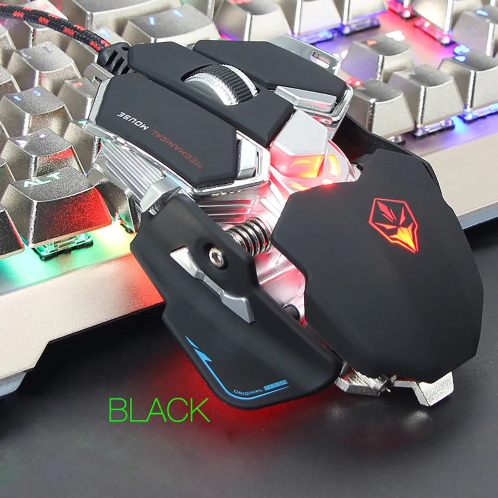 LUOM 4000 dpi, Регулируемая игровая мышь, USB, оптическая, Pro Gamer, для геймеров, клавиатура, проводные мыши для игр, мышь для дома, офиса