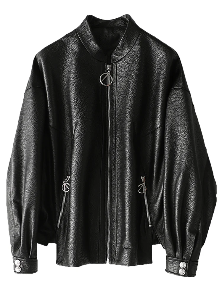 Genuine Leather Jacket Women Spring Autumn Sheepskin Coat Casual Women's Leather Jackets Vintage Cuero Genuino 1959 KJ3166
