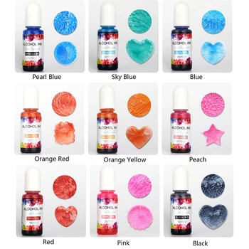 

24 Vibrant Color High Concentrated Alcohol-Based Ink Pigment Epoxy Resin Paint Colour Dye Great for Resin Coaster Making