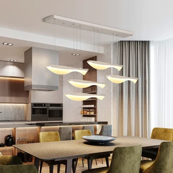 

Creative Fish Shape LED Pendant Light For Dining Room Bar Coffee Shop White Hanging Lamp Modern Nordic Acrylic Art Home Fixtures