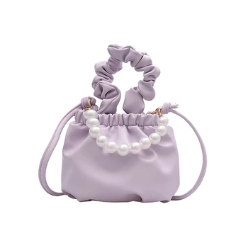 

Casual Shoulder Bag Female Mini Women's Handbag Fashion 2020 Bags for Women Pu Leather Small Crossbody Bag Lady Pearl Chain