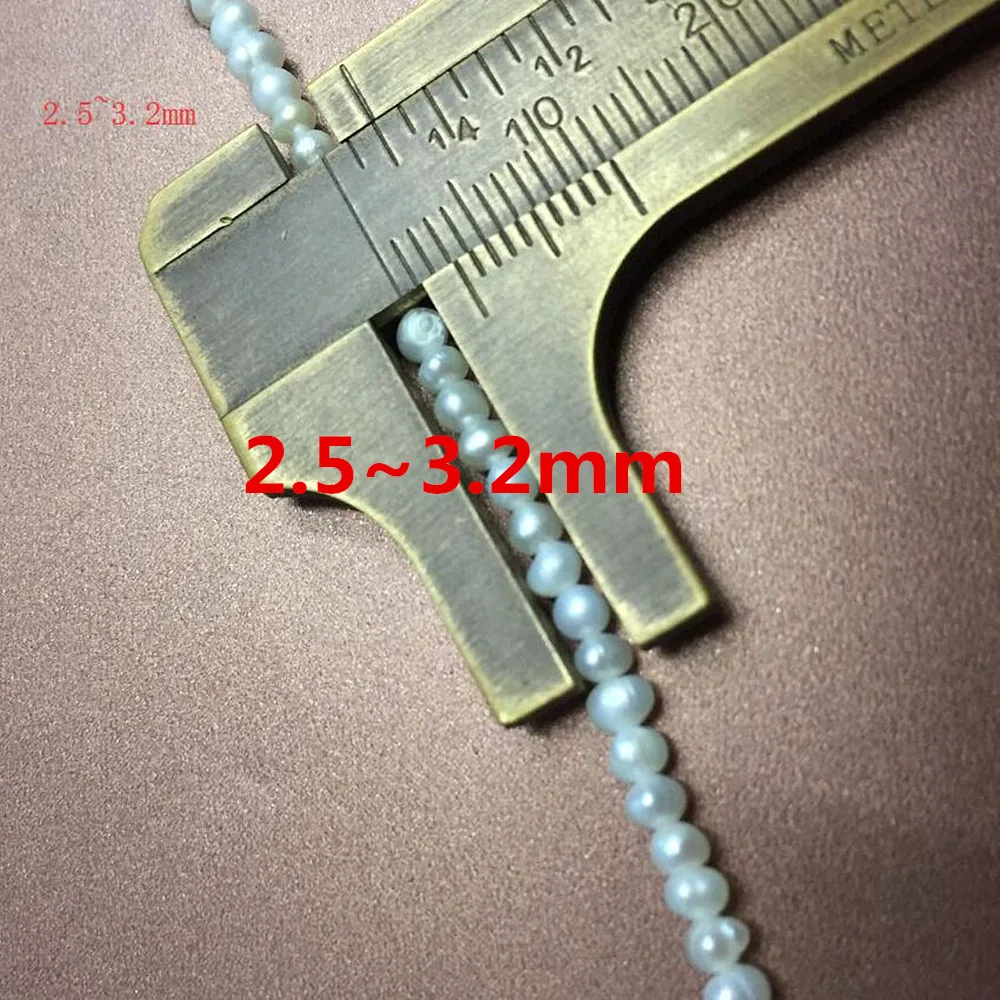 2.5 to 3.2mm Белый цвет, натуральный пресноводный жемчуг 2,5~ 3 мм, овальные бусины маленького размера - Цвет: 2.5 to 3.2mm