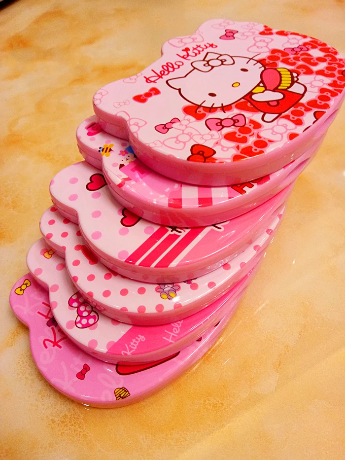 Wholesale 10 Pcs Cartoon KT Home Handheld Makeup Mirror With Hair Comb