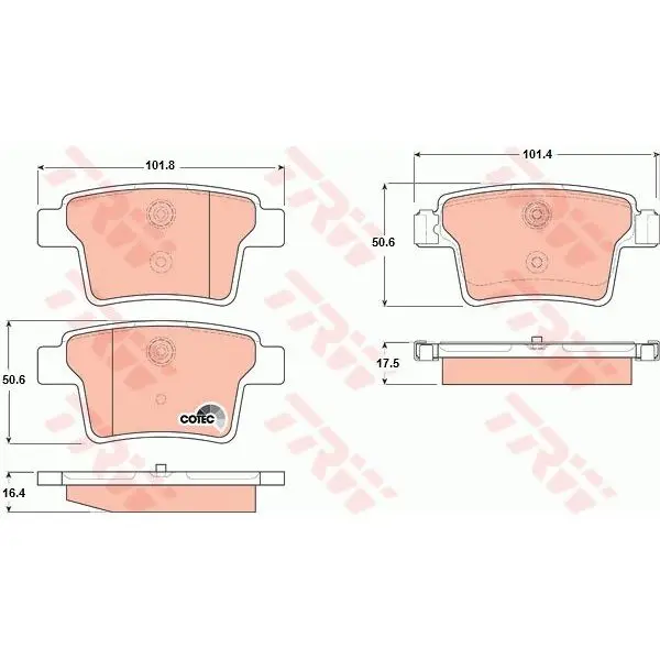 Brake pads FORD MONDEO III 09.04-/JAGUAR X-TYPE rear TR |