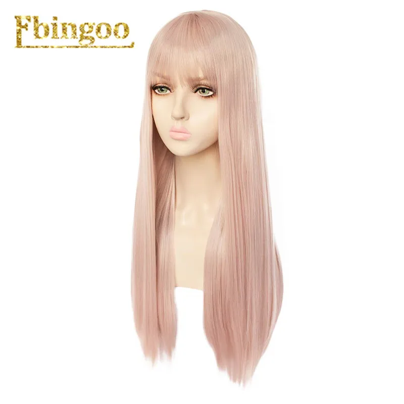 Ebingoo Hair cap+ белый высокотемпературное волокно Peruca Perruque натуральный прямой длинный синтетический парик с челкой для женщин