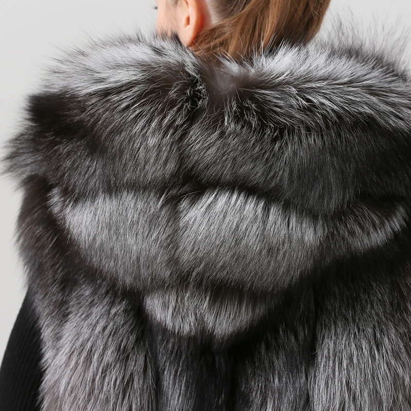 QIUCHEN PJ19055 Новое поступление натуральный Лисий мех женский зимний жилет с капюшоном модная модель высокое качество горячая распродажа